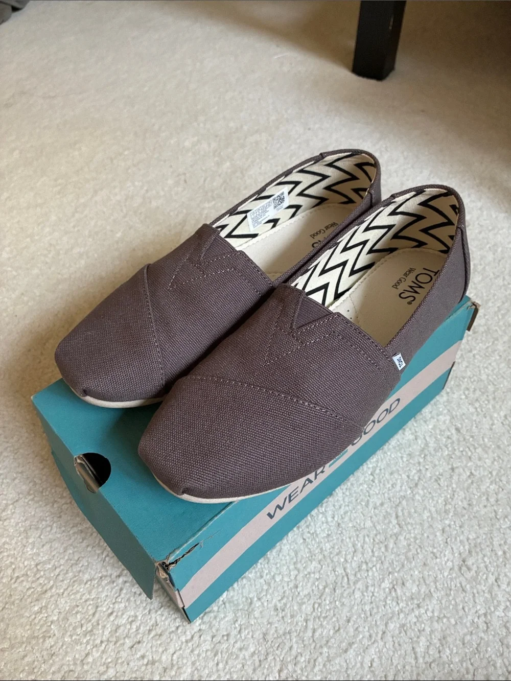 Toms Women Alpargata Classic Slip-On Shoes in Ash